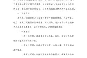 篮球体能系统训练计划方案设计
